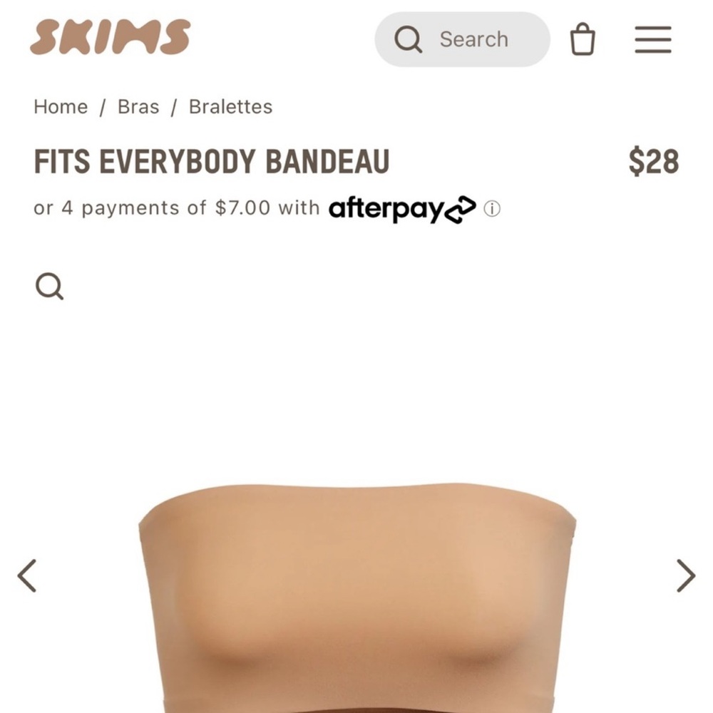 SKIMS FITS EVERYBODY BANDEAU in Ochre Size Small 
Never worn